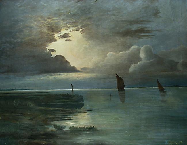 Andreas Achenbach Sonnenuntergang am Meer mit aufziehendem Gewitter China oil painting art